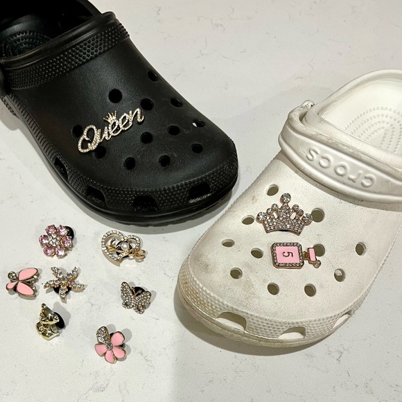 0 Bling Croc Charms, Luxury Rhinestones in Gold, Crystal Croc Charm. BarbieCore - Picture 6 of 10